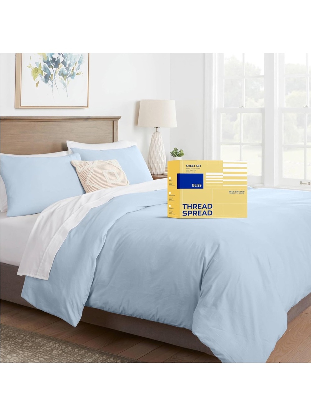 NEW THREAD SPREAD Queen Duvet Cover- 600 Series, 100% Egyptian Cotton. 3 pieces
